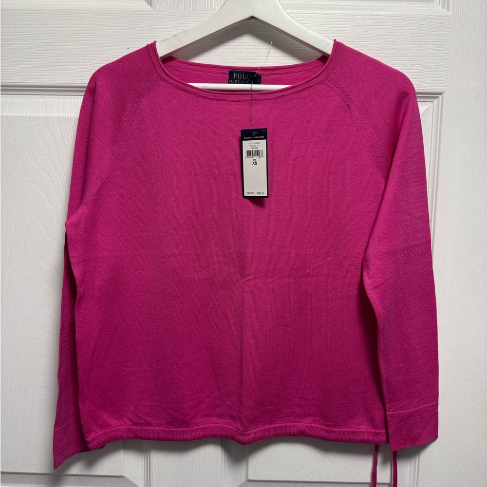 Polo by Ralph Lauren Women's Pink Silk Sweater Top